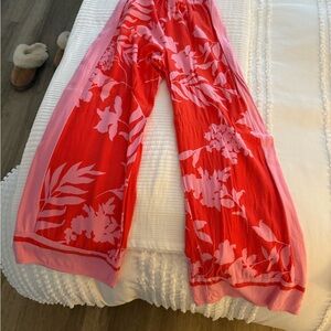 Sienna Sky Red and Pink Patterned Pants